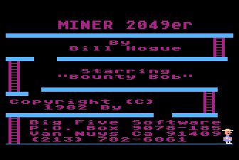 Miner 2049er Starring Bounty Bob Title Screen